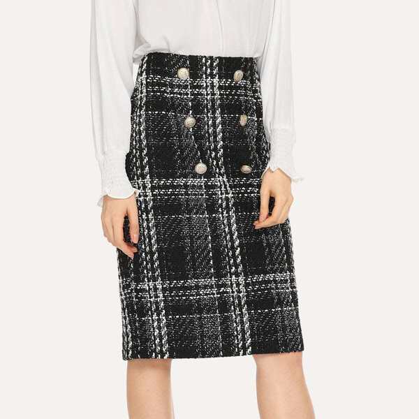 

Double Breasted Tweed Skirt