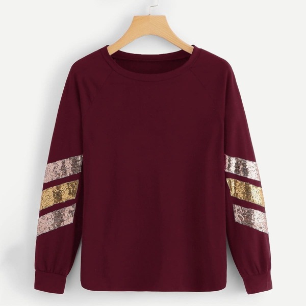 

Contrast Striped Sequin Tee