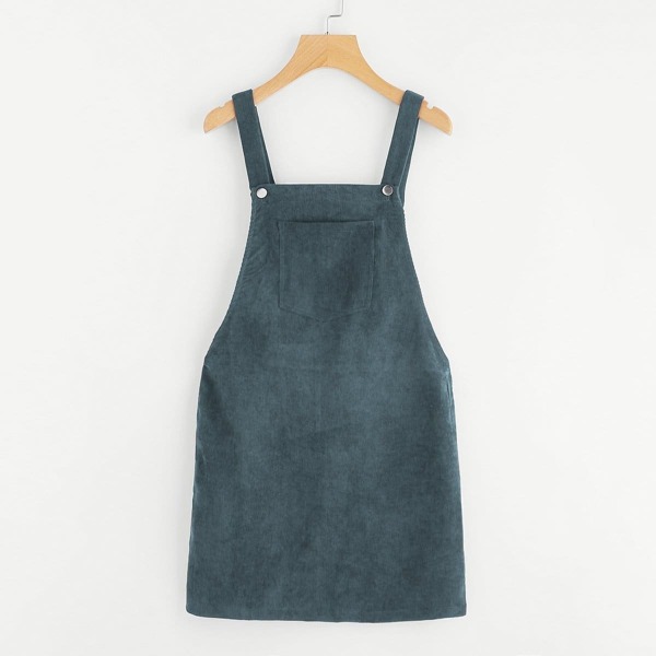 

Pocket Front Overall Corduroy Dress