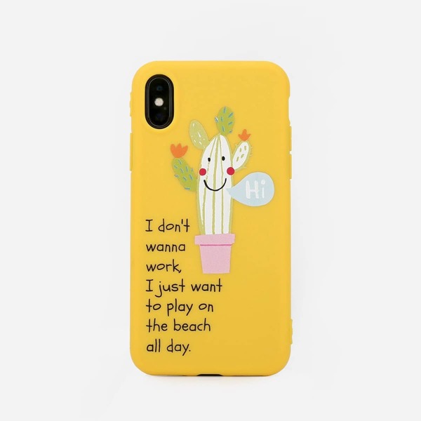 

Letter & Cactus Print iPhone Case