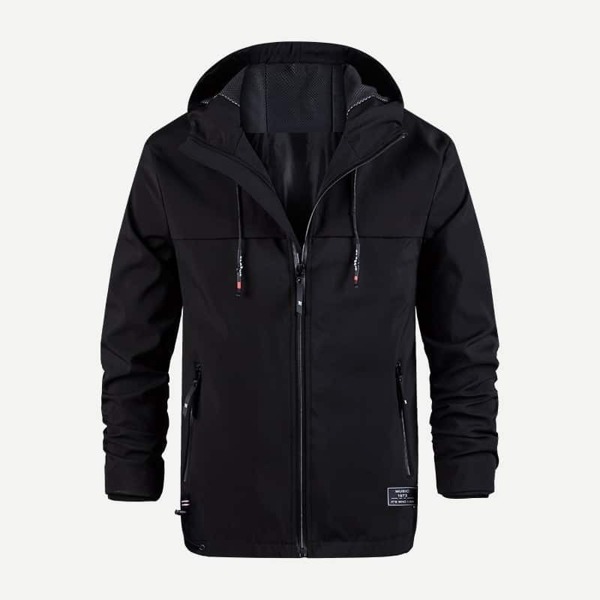

Men Drawstring Detail Hooded Jacket