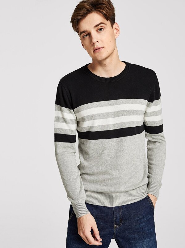 

Men Striped Knit Sweater, Multicolor