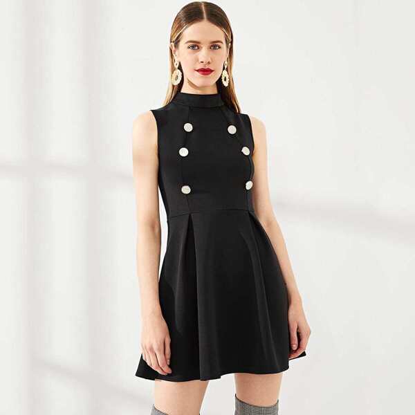 

Double Breasted Flare Dress
