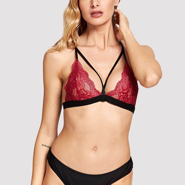 

Criss Cross Floral Lace Bralette