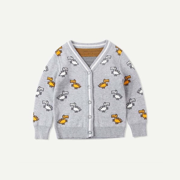 

Toddler Boys Cartoon Pattern Sweater Coat
