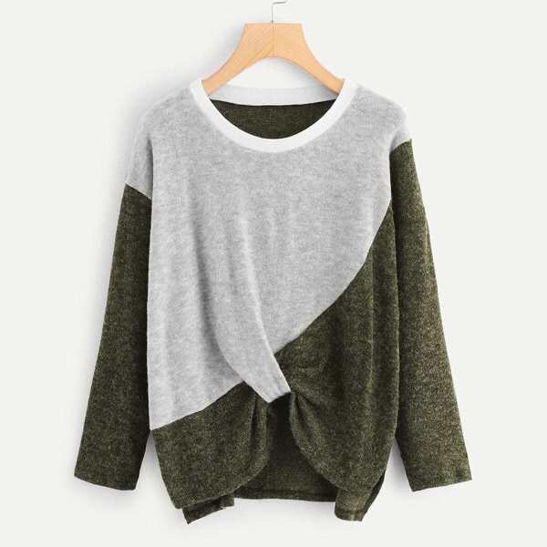 

Color block Twist Jumper, Multicolor