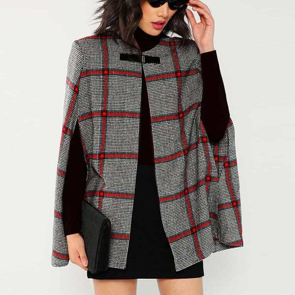 

Plaid Poncho Coat
