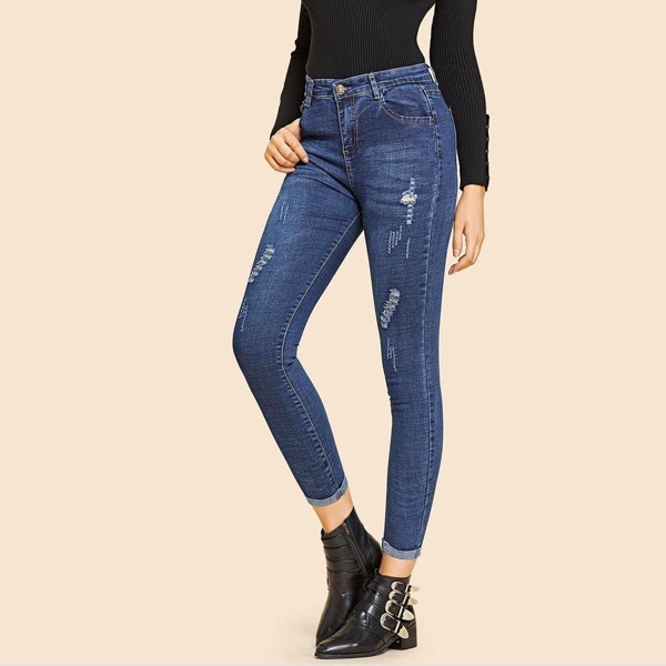 

Ripped Skinny Ankle Jeans