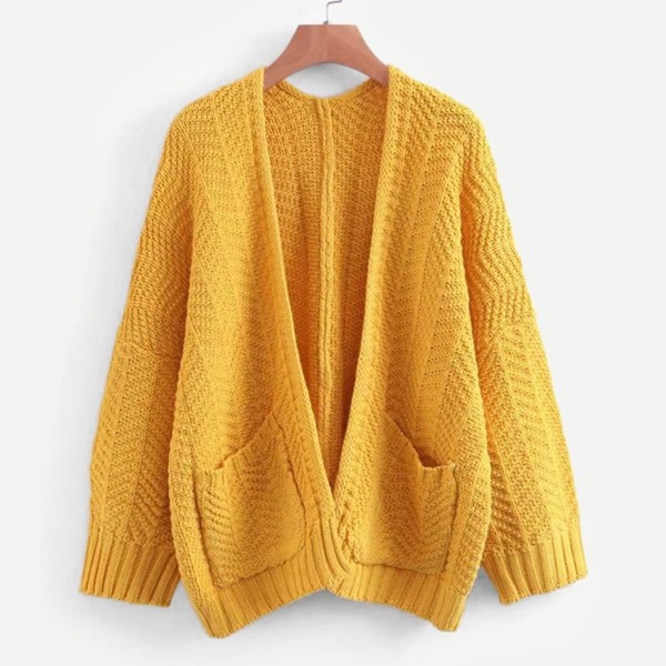 

Open Front Drop Shoulder Sweater Coat
