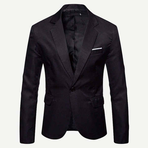 

Men Solid Single Button Blazer