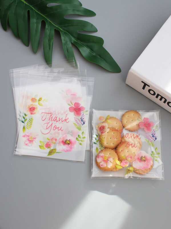 

Floral Print Packaging Bag 100pcs