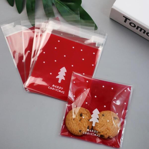 Christmas Print Packaging Bag 100pcs