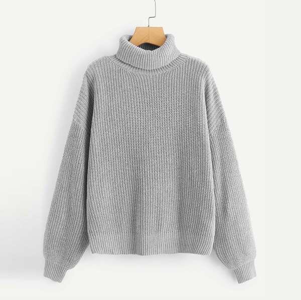 

Turtle Neck Drop Shoulder Sweater