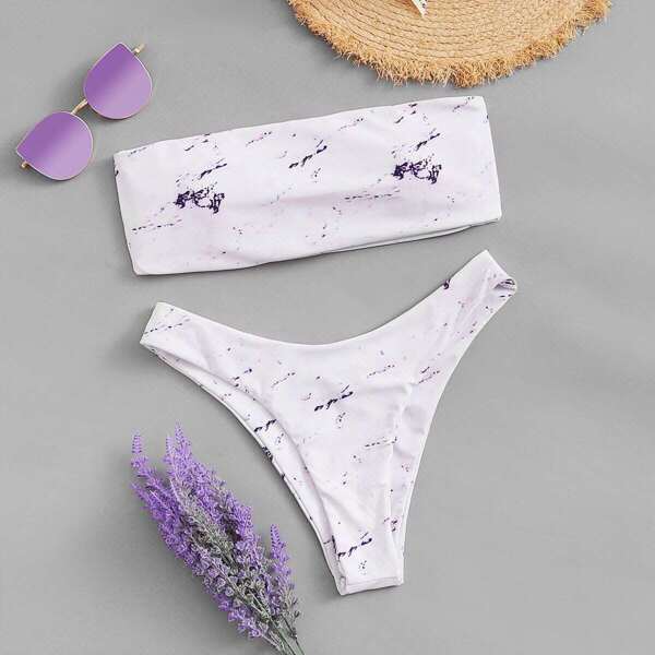 

Bandeau Top With High Cut Bikini Set