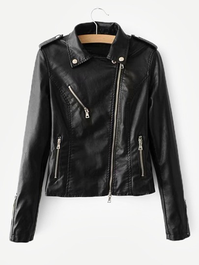 Faux Leather Biker Jacket
