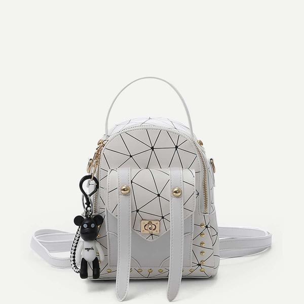 

Pocket Front Geometric Backpack