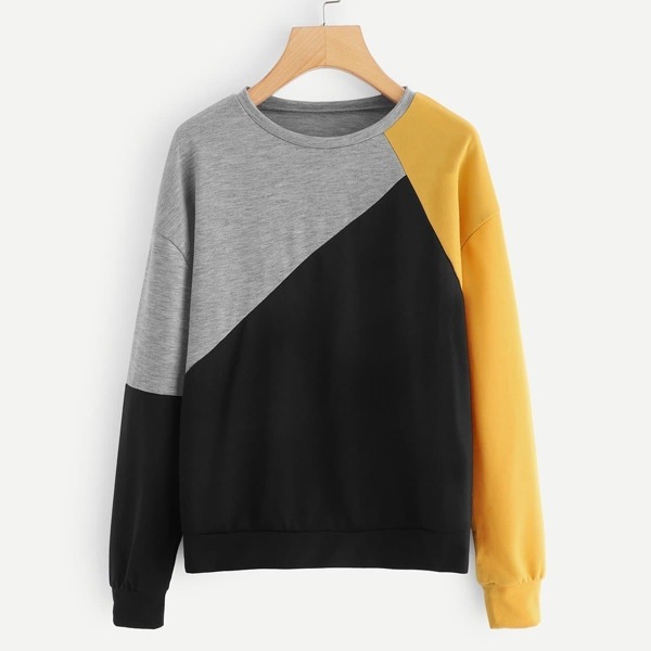 

Color-block Drop Shoulder Sweatshirt, Multicolor