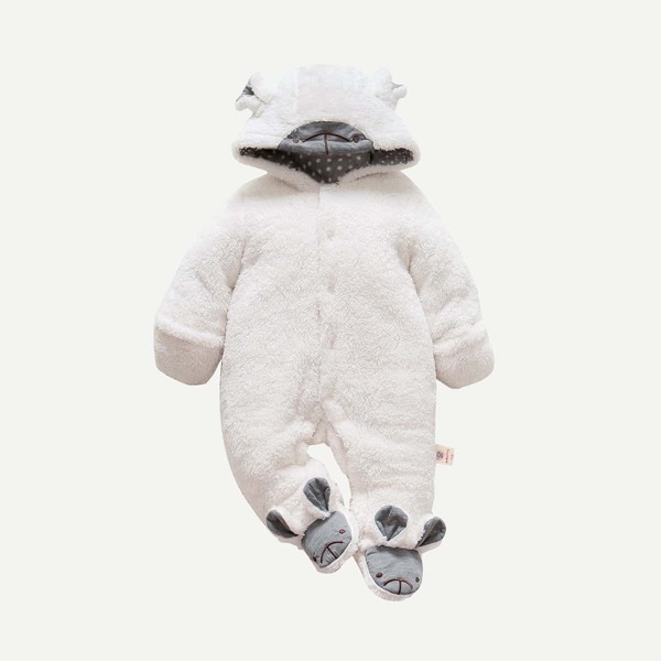 

Baby Cartoon Print Hooded Teddy Jumpsuit
