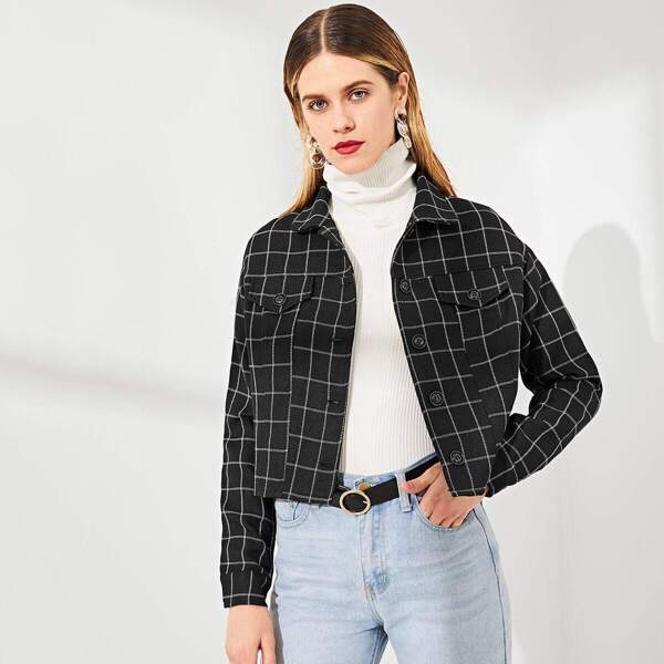 

Button Up Grid Jacket