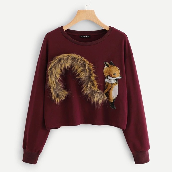 

Plus Fox Patch Sweatshirt