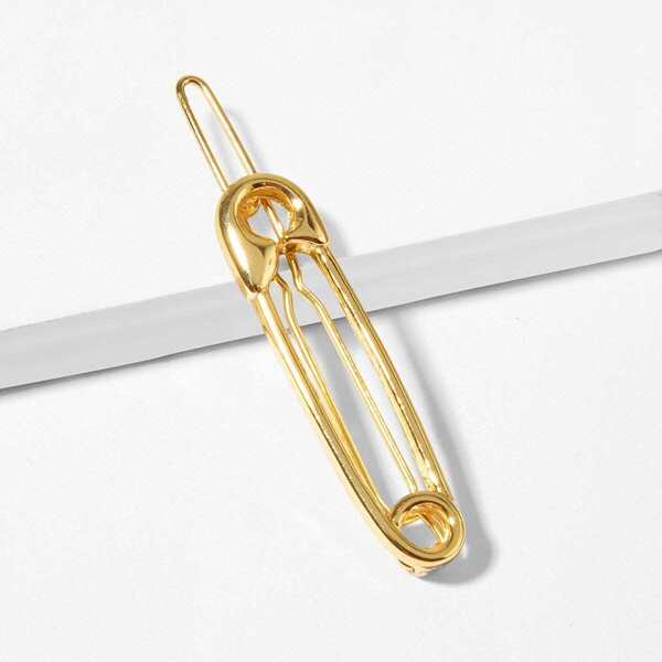

Safety Pin Shaped Hair Clip, Gold