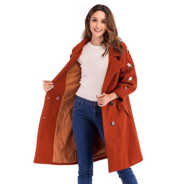 

Double Breasted Embroidered Coat