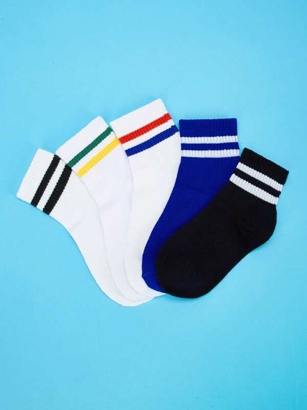 

Striped Detail Ankle Socks 5pairs, Multicolor