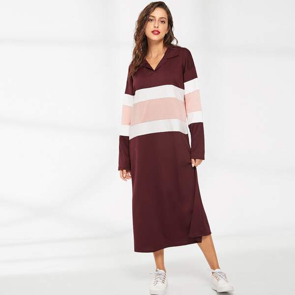 

Colorblock Drop Shoulder Dress