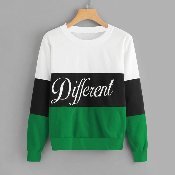 

Color Block Letter Graphic Sweatshirt