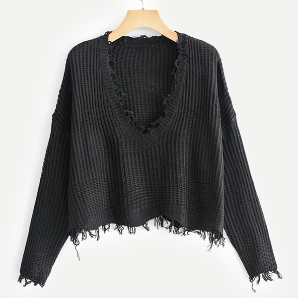 

Raw Trim Drop Shoulder Sweater
