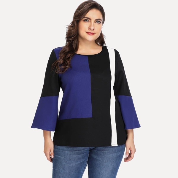 

Plus Cut And Sew Panel Blouse