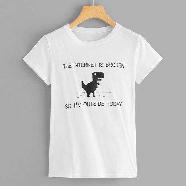 

Letter And Dinosaur Print Tee