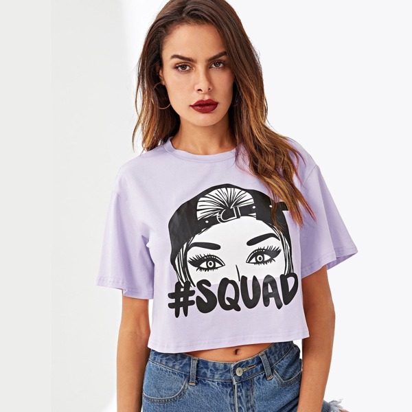 

Figure Print Crop Tee