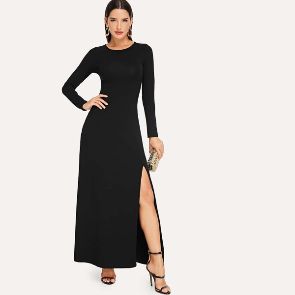 

Split Solid Dress