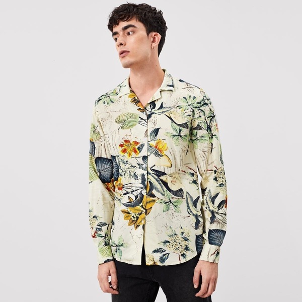 

Men Tropical Print Shirt