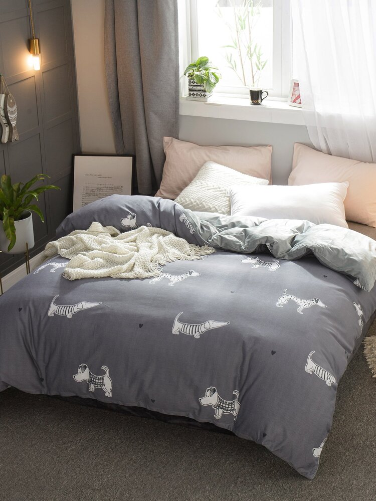 Dog Print Duvet Cover 1pc