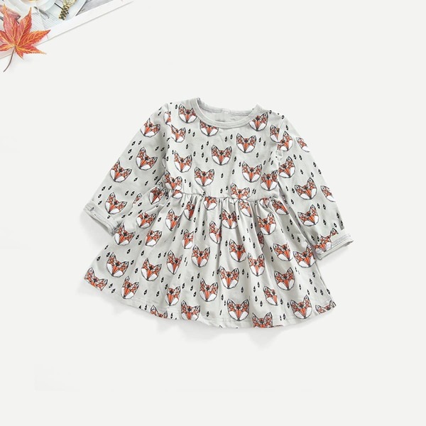 

Toddler Girls Cartoon Print Dress