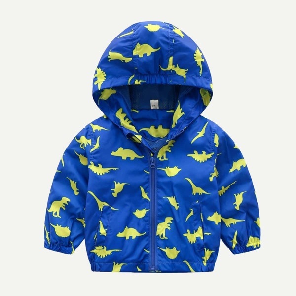 

Toddler Boys Dinosaur Print Hooded Jacket