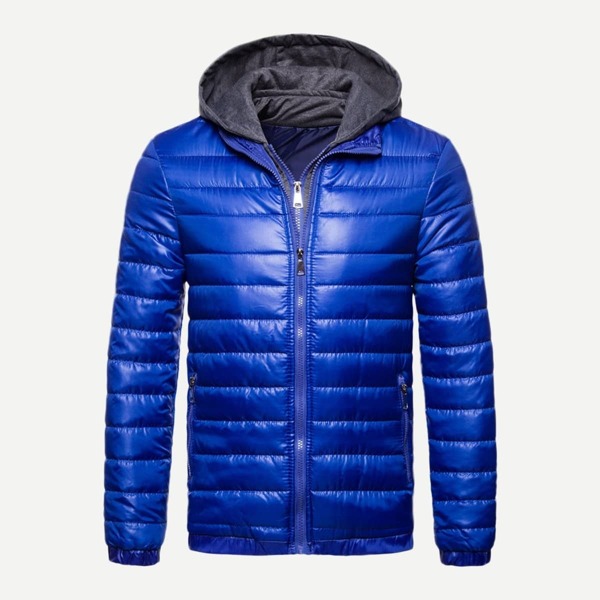 

Men Solid Hooded Padded Coat