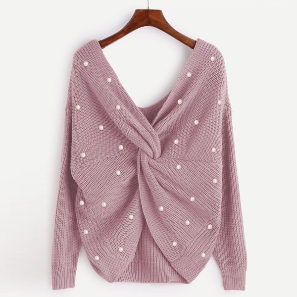 

Plus Twist Front Beaded Detail Sweater