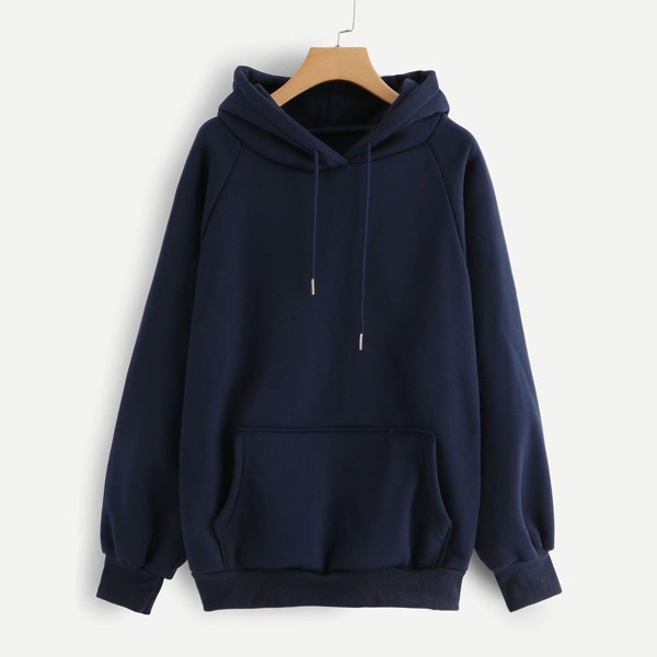 

Plus Drawstring Detail Hooded Sweatshirt, Navy