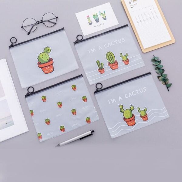 

Cactus Print Pencil Case 4pcs, Multicolor