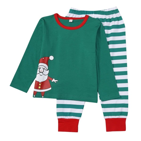 

Christmas Men Santa Print Striped Pajama Set