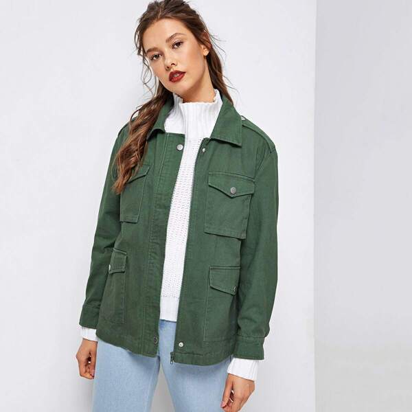 

Graphic Print Bleach Wash Jacket