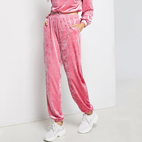 

Slant Pocket Elastic Waist and Hem Pants