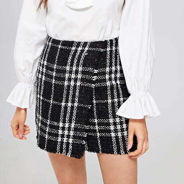 

Frayed Edge Tweed Skirt