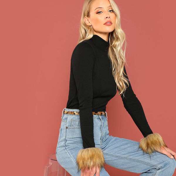 

Mock Neck Solid Tee