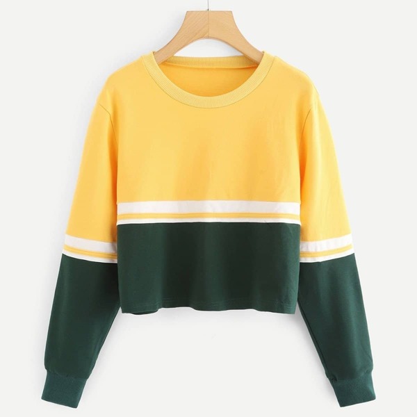 

Color-Block Crop Sweatshirt