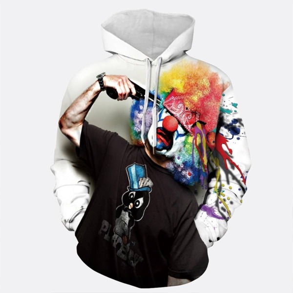 

Men 3D Clown Print Hooded Sweatshirt