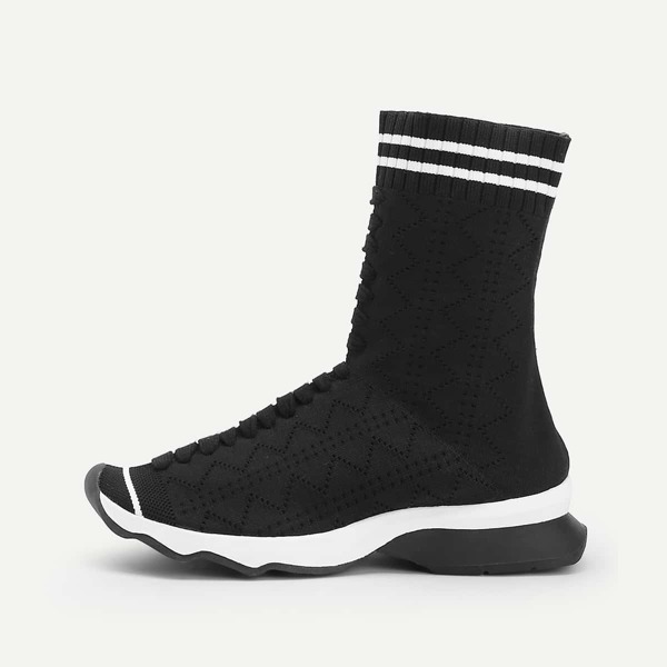 

Knit Striped Trim Sock Sneakers